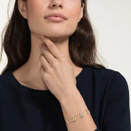 Браслет Swarovski Pleasant Belyj Kristall Gold
